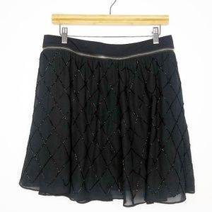 Sacks fifth avenue NY black embellish mini skirt